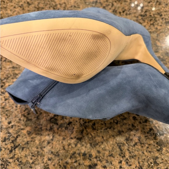 Cole Haan Chic Blue Suede Heeled Boots - Picture 6 of 8